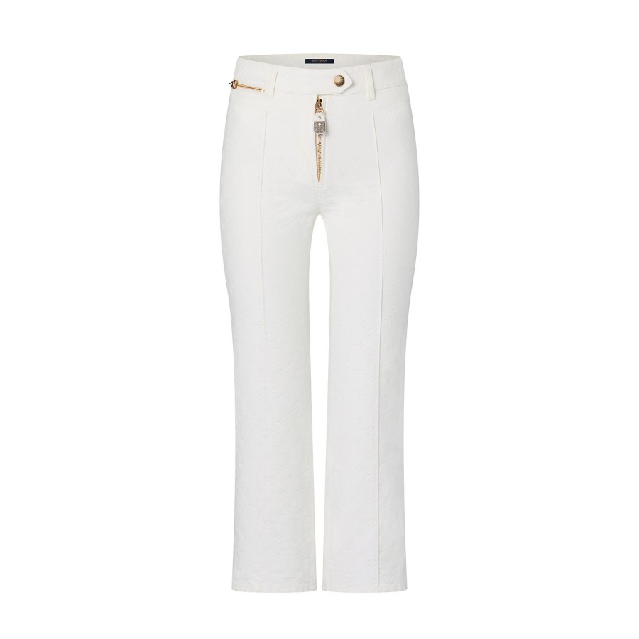 Women Louis Vuitton Denim | Monogram Jacquard Cropped Jeans