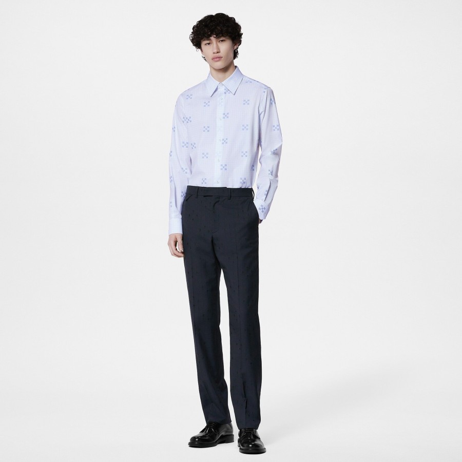 Men Louis Vuitton Shirts | Cotton Long-Sleeved Slim Shirt