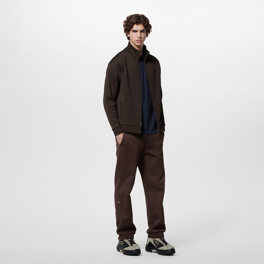 Men Louis Vuitton Knitwear And Sweatshirts | Monogram Technical Tracksuit Top Brown