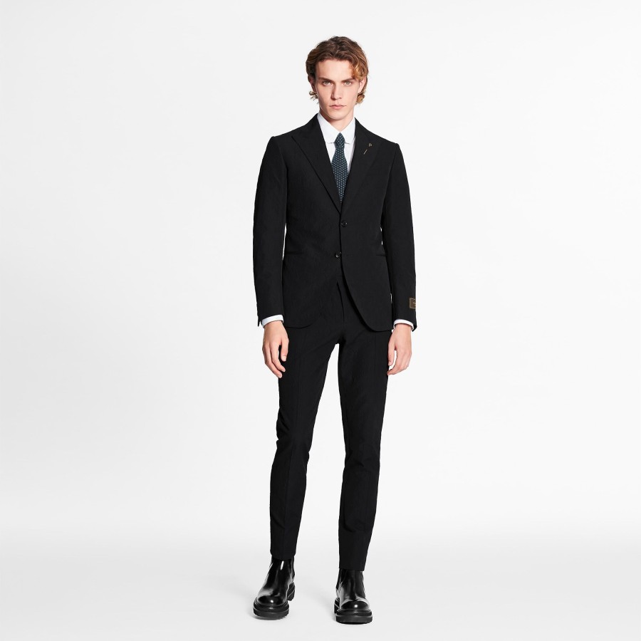 Men Louis Vuitton Blazers And Jackets | Embossed Monogram Single-Breasted Jacket Black