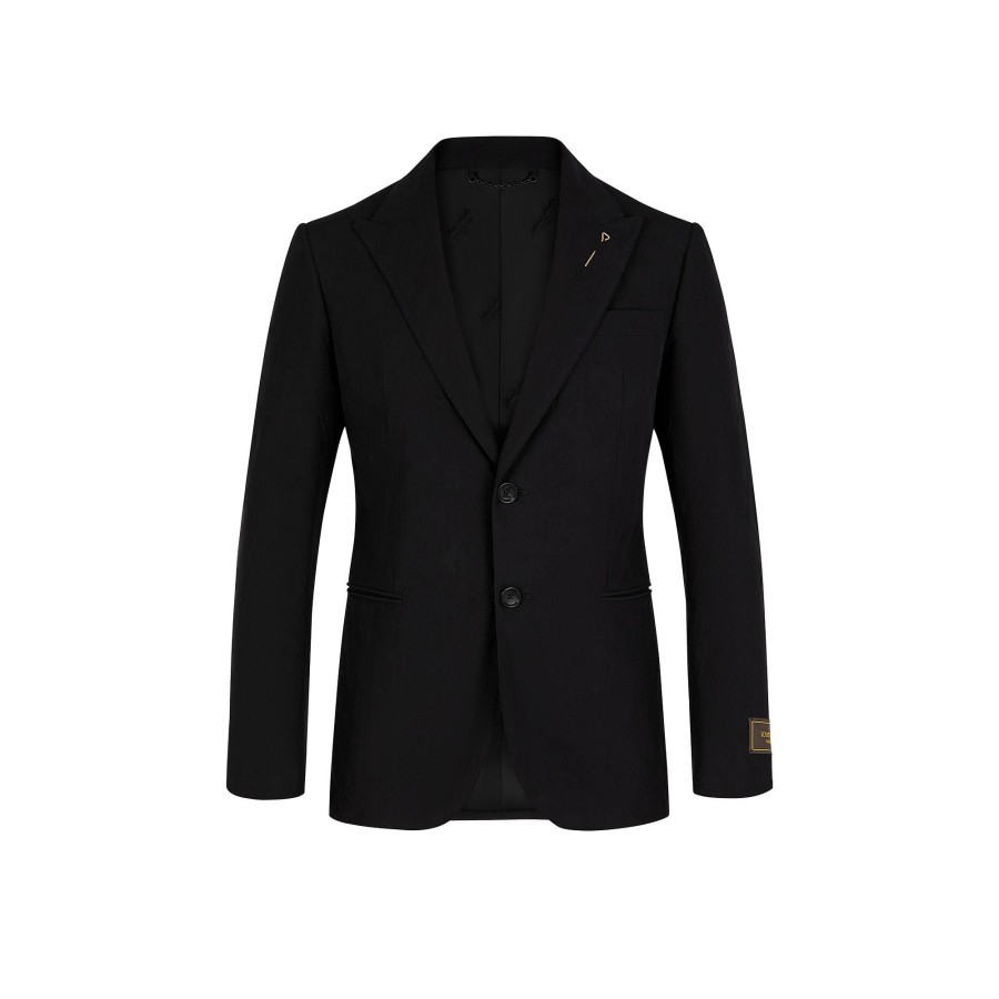 Men Louis Vuitton Blazers And Jackets | Embossed Monogram Single-Breasted Jacket Black