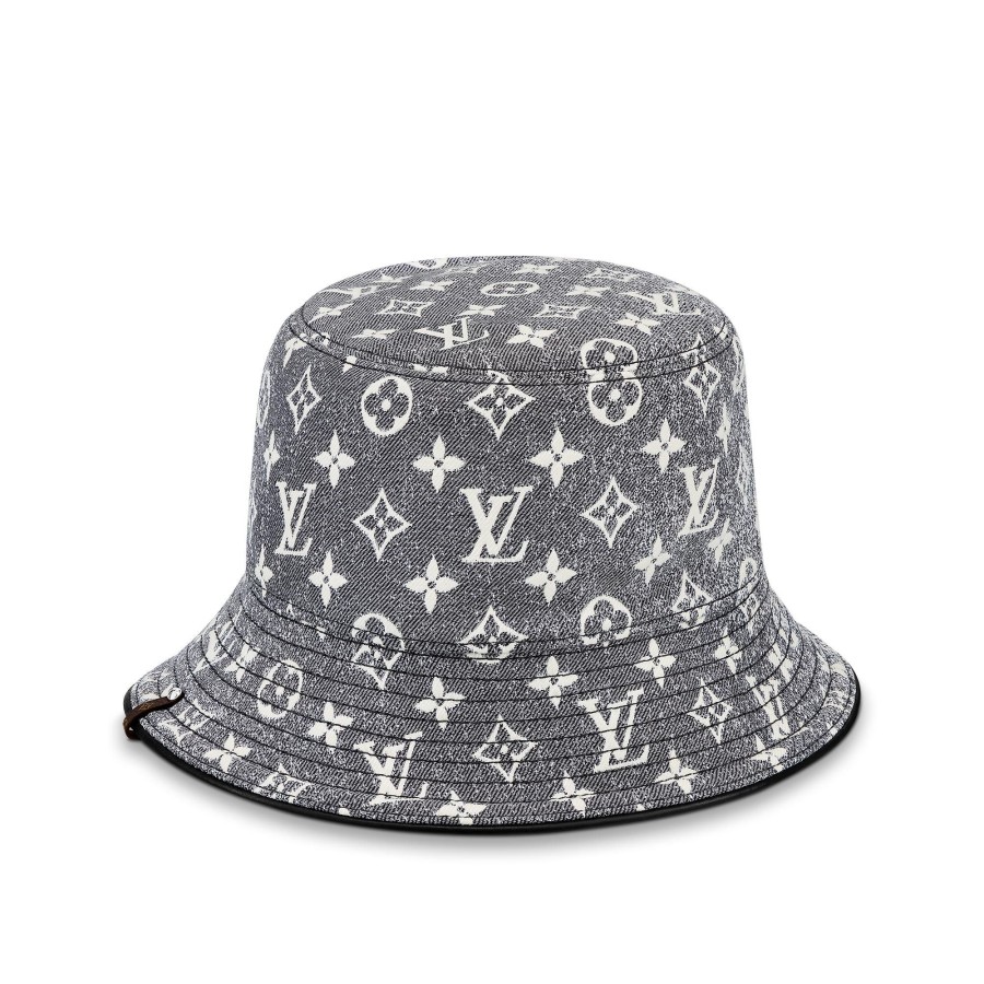 Women Louis Vuitton Hats And Gloves | Monogram Jacquard Denim Bucket Hat