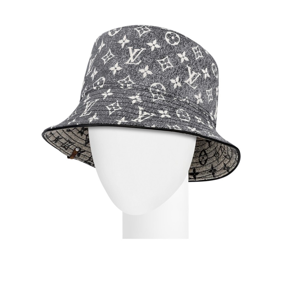 Women Louis Vuitton Hats And Gloves | Monogram Jacquard Denim Bucket Hat