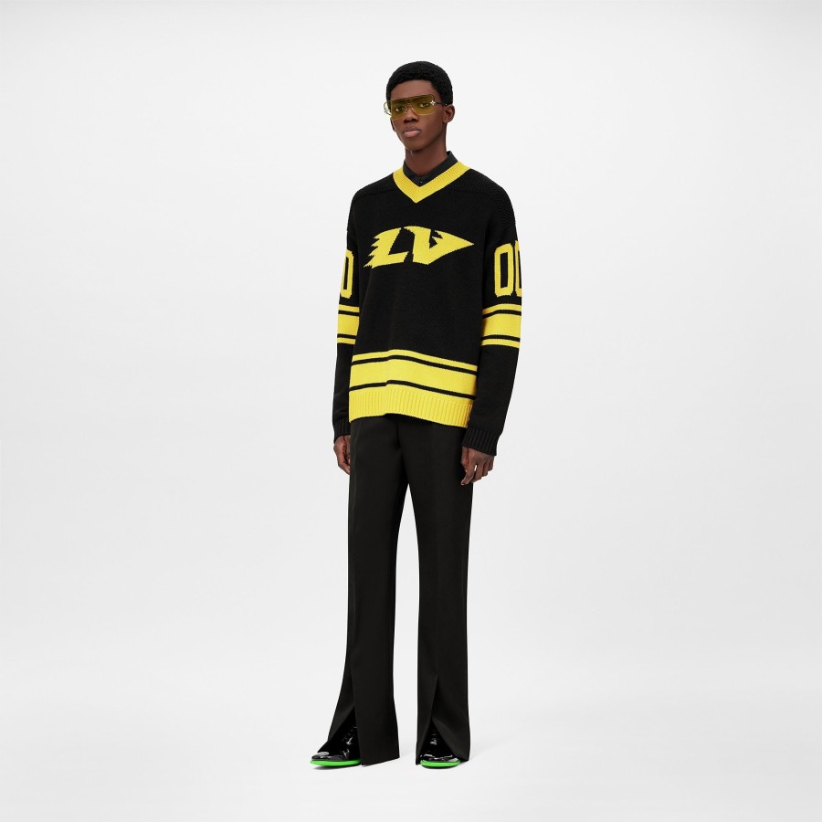 Men Louis Vuitton Knitwear And Sweatshirts | Intarsia Football T-Shirt