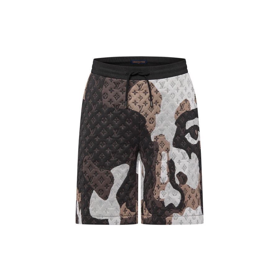 Men Louis Vuitton Pants | Monogram Jacquard Cotton Jersey Shorts