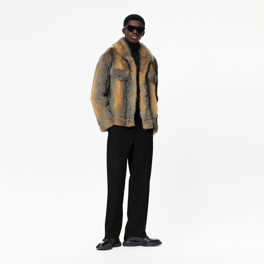 Men Louis Vuitton Coats And Outerwear | Fur Blouson With Lv Lettering