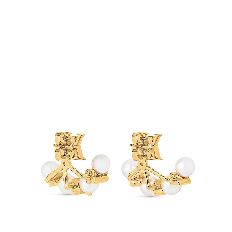 Women Louis Vuitton Earrings | Minigram Pearls Earrings