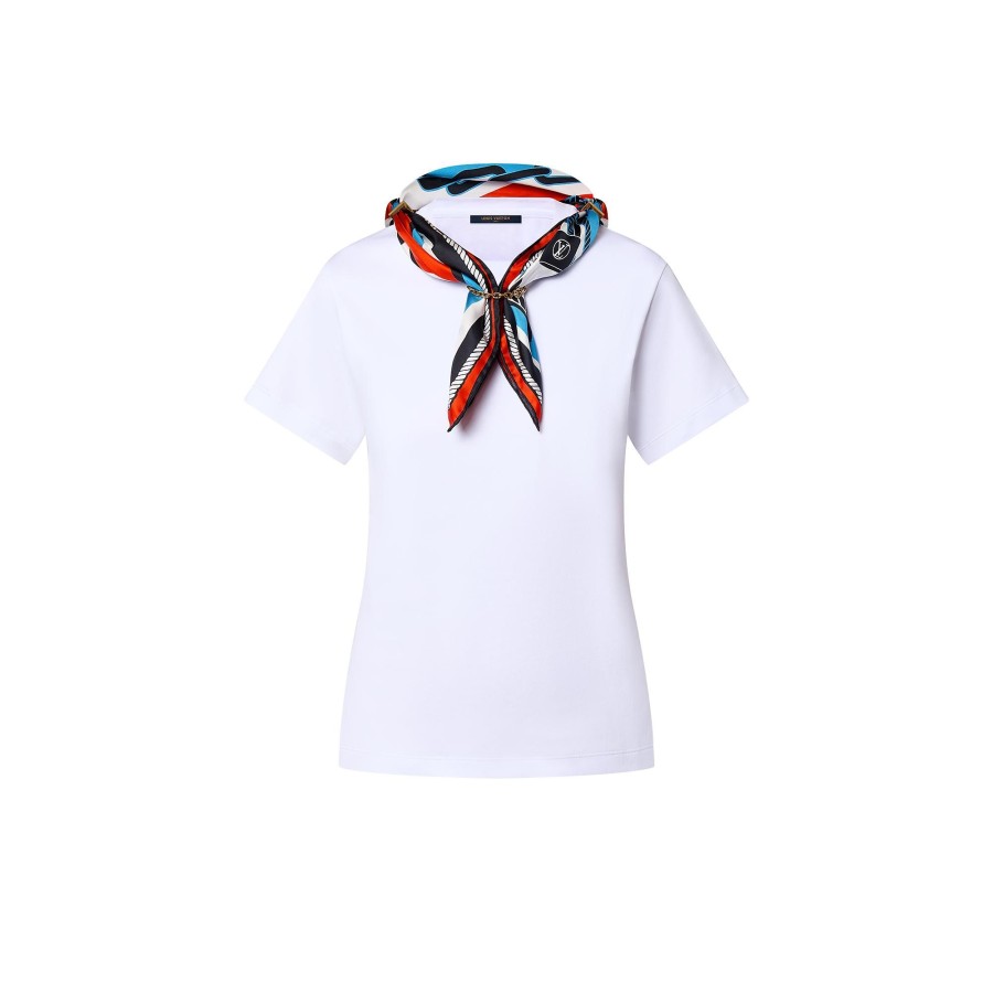 Women Louis Vuitton Tops | Nautical Print Scarf T-Shirt