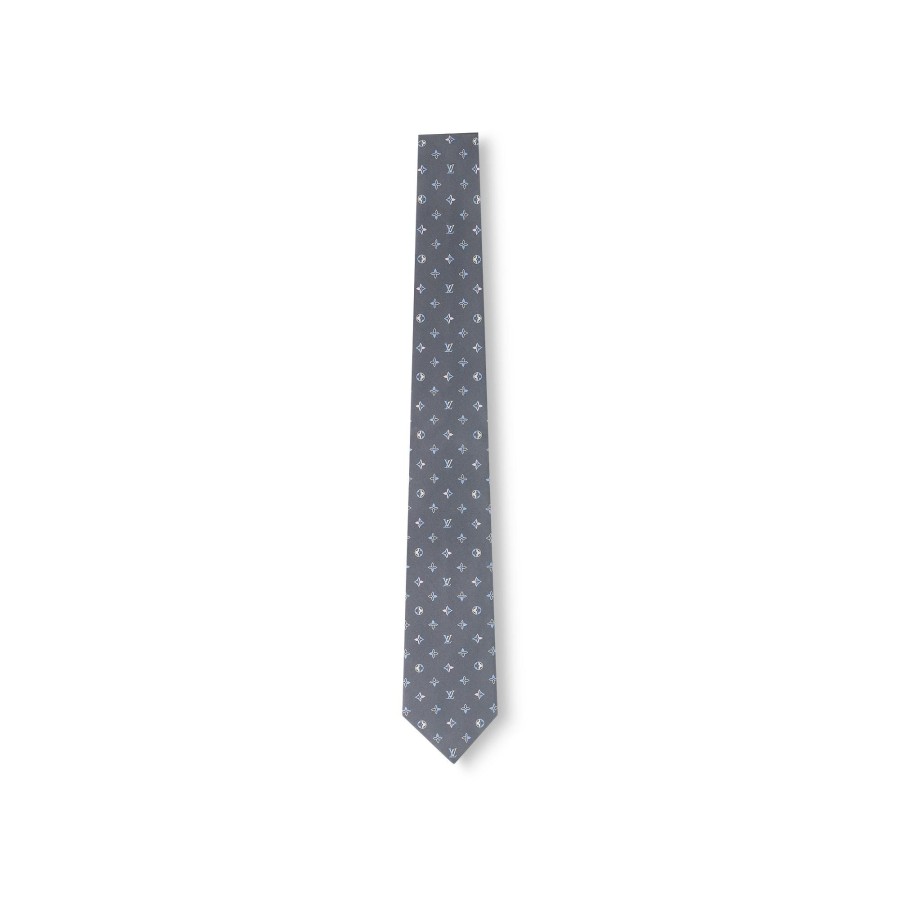 Men Louis Vuitton Ties And Pocket Squares | Mng Eclipse Tie Grey