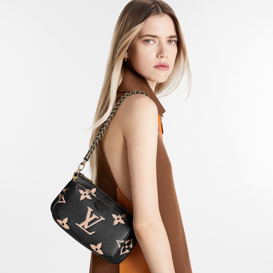 Women Louis Vuitton Leather Bags | Multi Pochette Accessoires Black/Beige