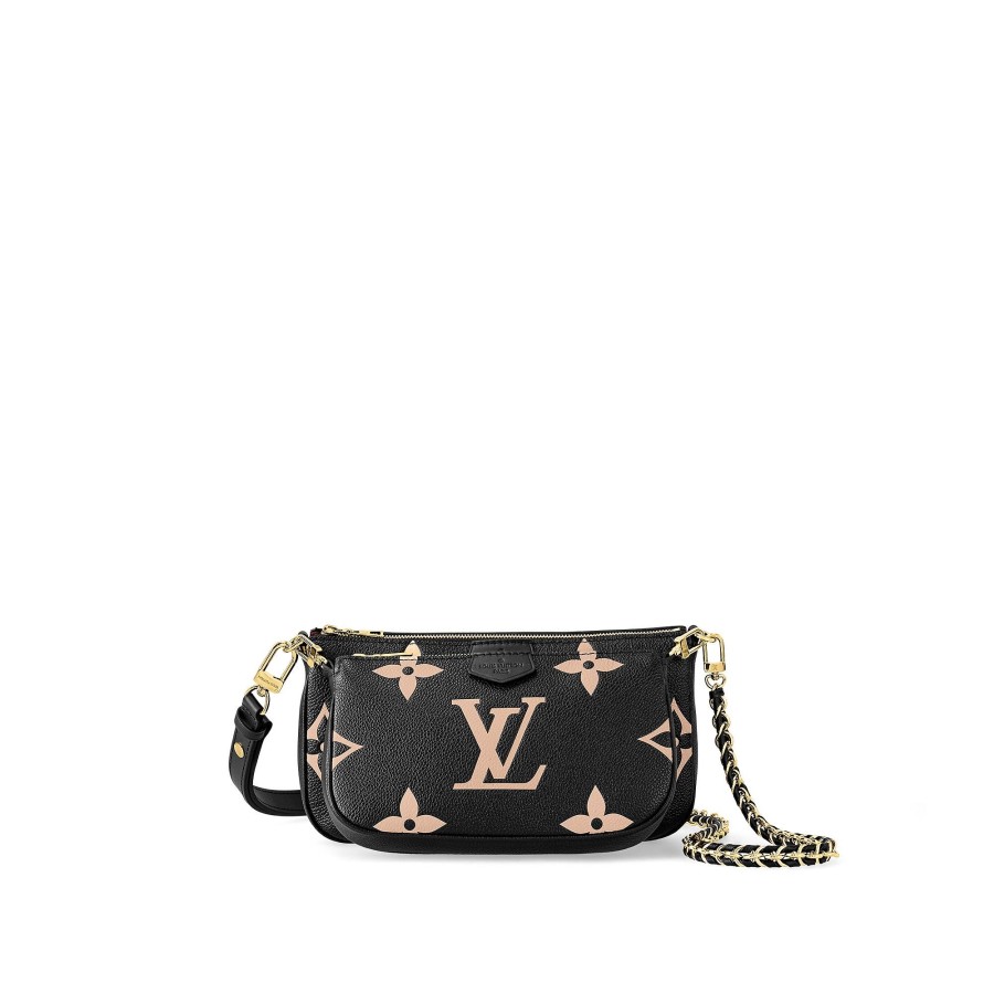 Women Louis Vuitton Leather Bags | Multi Pochette Accessoires Black/Beige