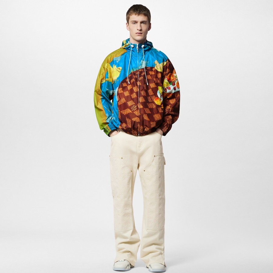 Men Louis Vuitton Coats And Outerwear | Printed Nylon Windbreaker