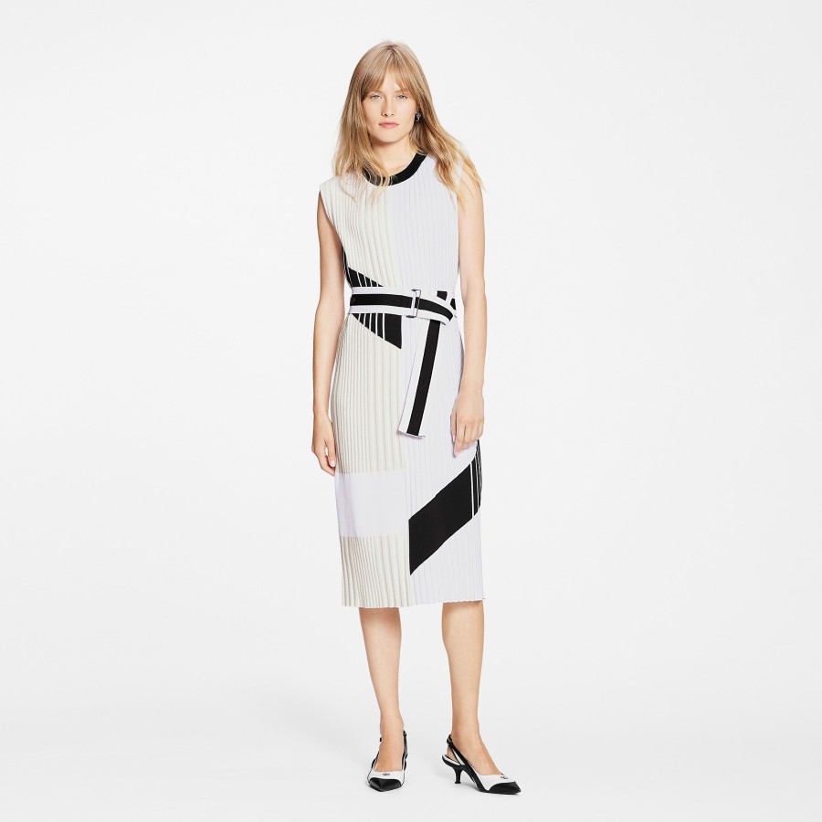 Women Louis Vuitton Knitwear | Color-Blocked Knit Dress