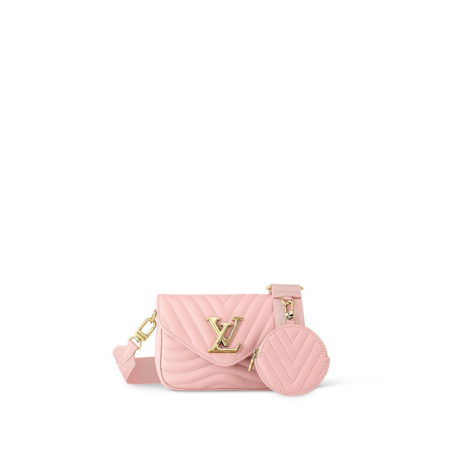 Women Louis Vuitton Leather Bags | Louis Vuitton New Wave Multi-Pochette Rose Ballerine