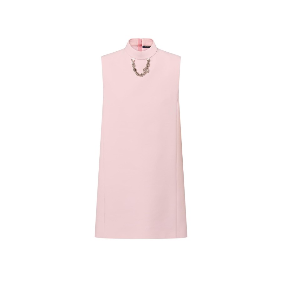 Women Louis Vuitton Dresses | Mock-Neck Straight Dress Light Pink