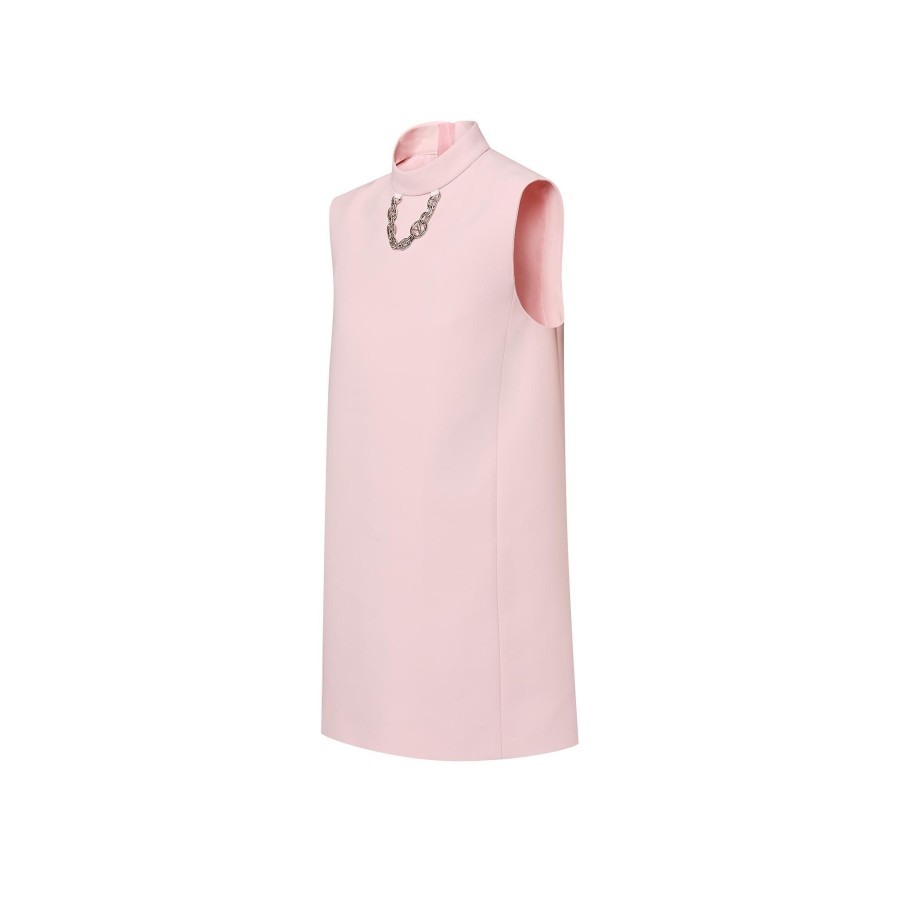 Women Louis Vuitton Dresses | Mock-Neck Straight Dress Light Pink