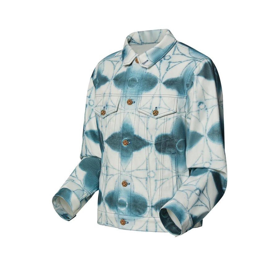 Men Louis Vuitton Coats And Outerwear | Monogram Shibori Printed Denim Jacket