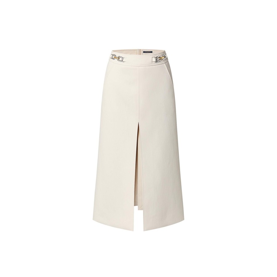 Women Louis Vuitton Skirts And Shorts | Chain Detail Ribbed Midi Skirt