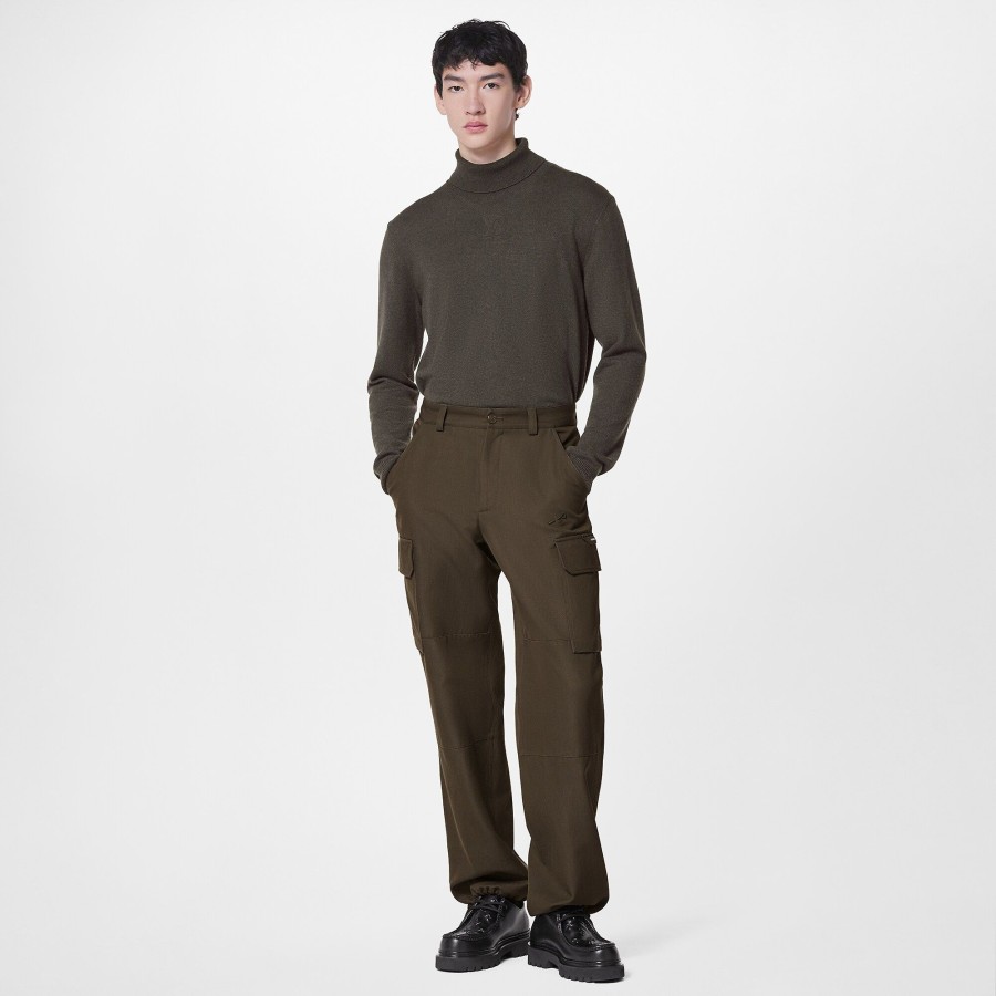 Men Louis Vuitton Knitwear And Sweatshirts | Lvse Lv Embossed Turtle Neck Khaki