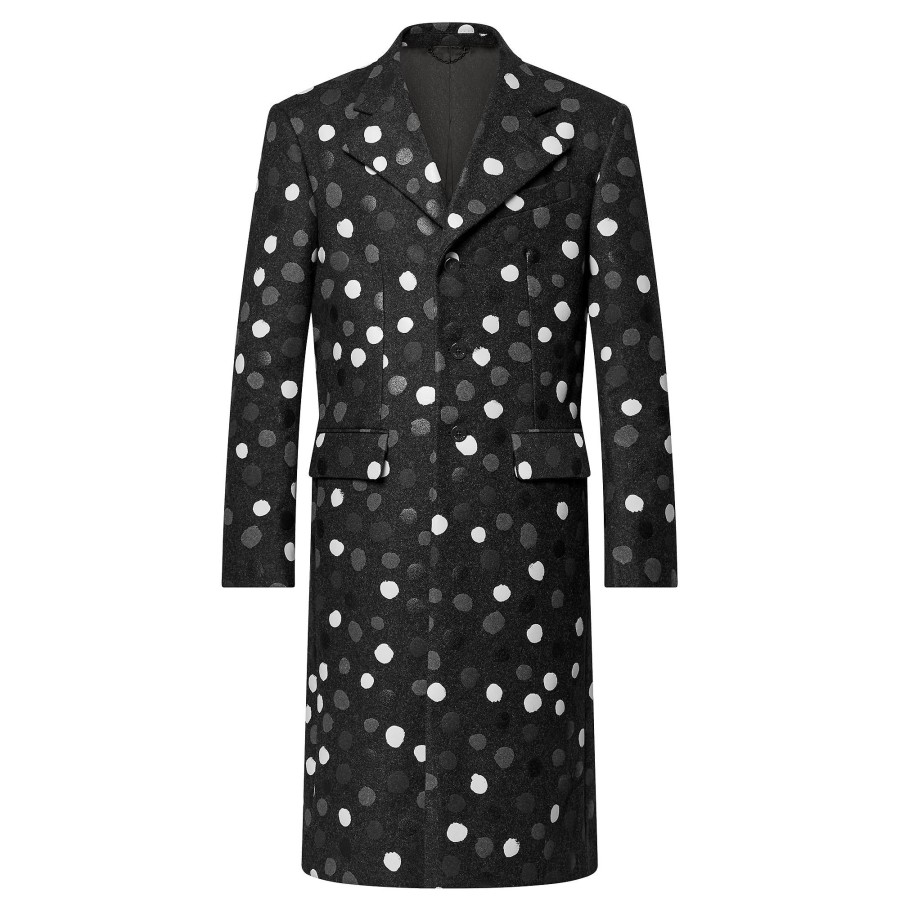 Men Louis Vuitton Coats And Outerwear | Lv X Yk Painted Dots Printed Coat