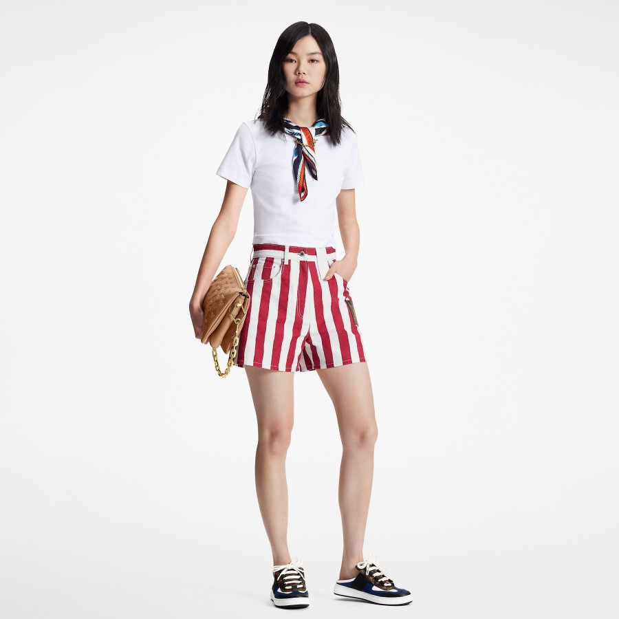 Women Louis Vuitton Skirts And Shorts | Parasol Stripes Denim Shorts