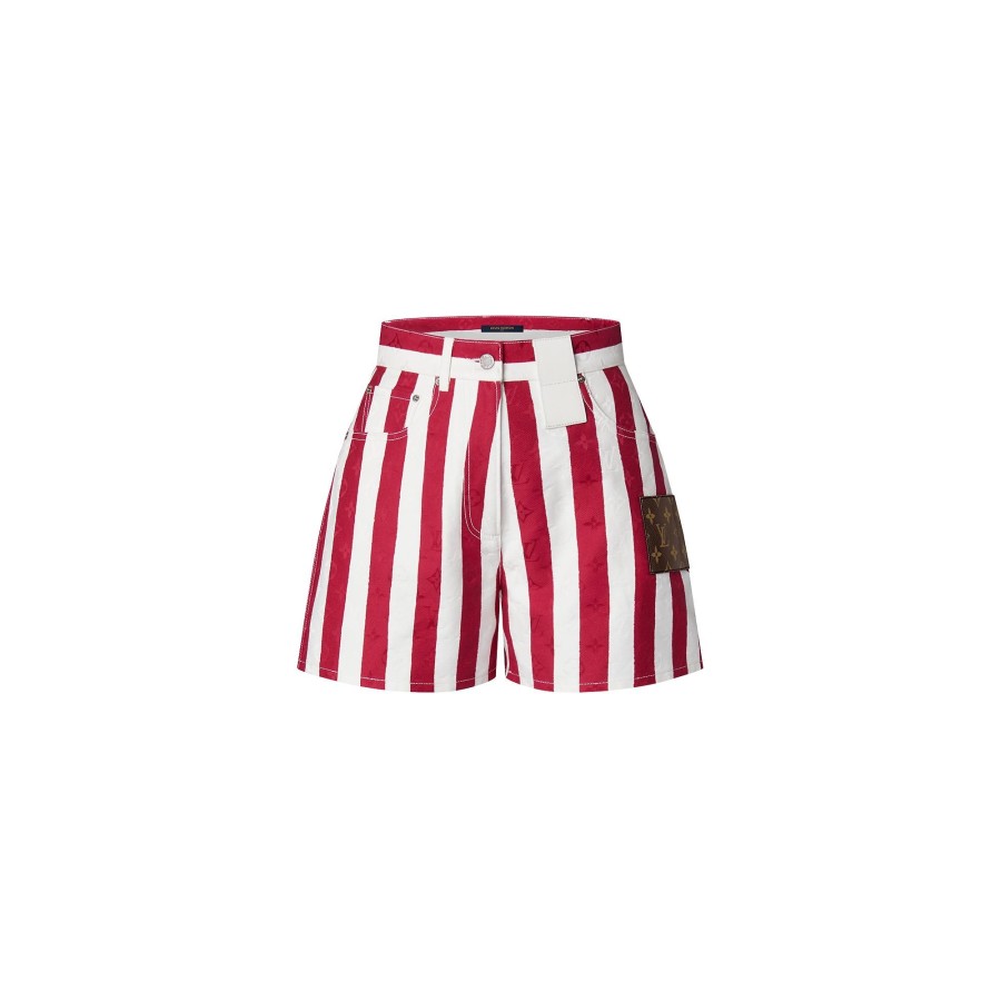 Women Louis Vuitton Skirts And Shorts | Parasol Stripes Denim Shorts