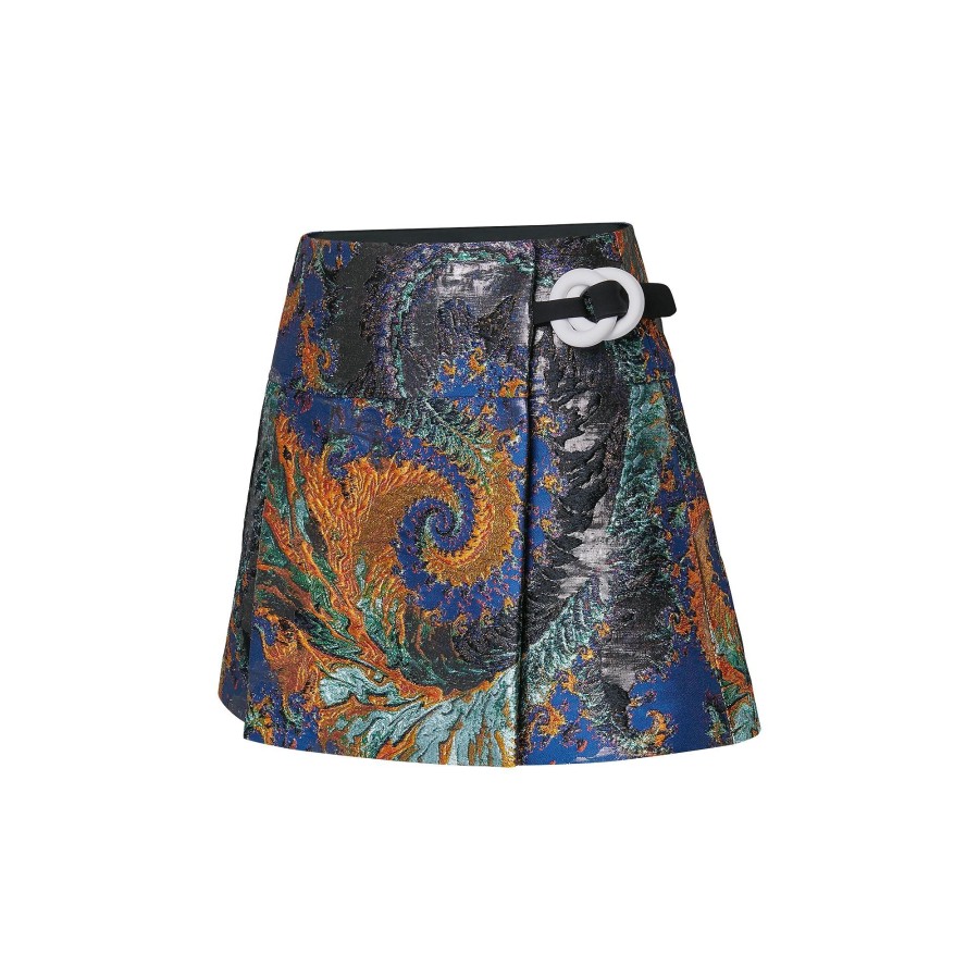 Women Louis Vuitton Skirts And Shorts | Double Ring Lurex Jacquard Mini Wrap Skirt