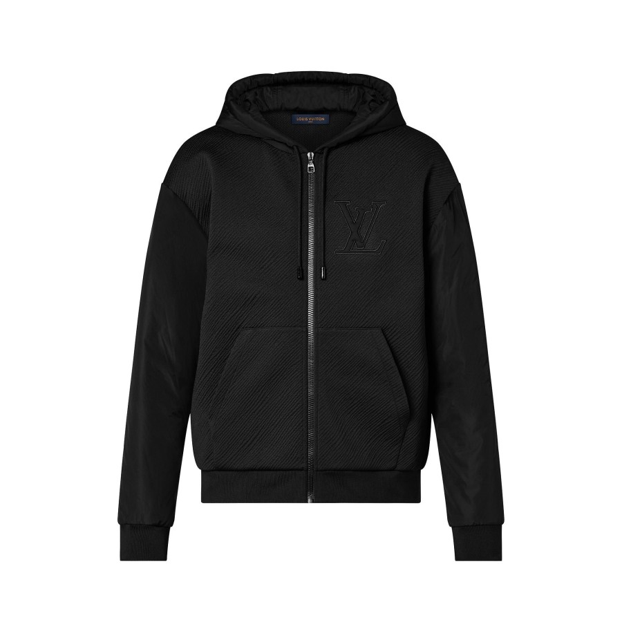 Men Louis Vuitton Knitwear And Sweatshirts | Hybrid Zipped Technical Cotton Hoodie