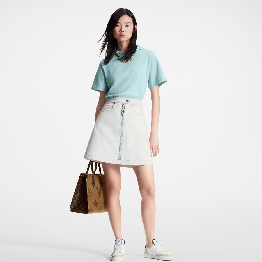 Women Louis Vuitton Skirts And Shorts | Bleached Denim Mini Skirt