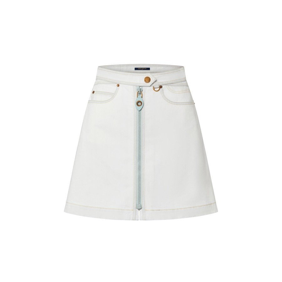 Women Louis Vuitton Skirts And Shorts | Bleached Denim Mini Skirt