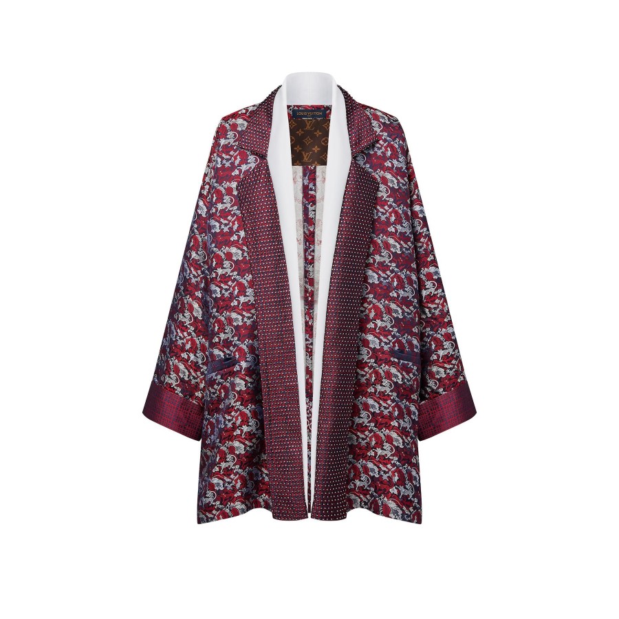 Women Louis Vuitton Coats And Jackets | Leaf Jacquard Robe Jacket