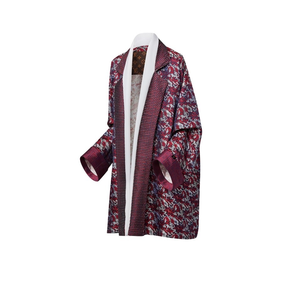 Women Louis Vuitton Coats And Jackets | Leaf Jacquard Robe Jacket