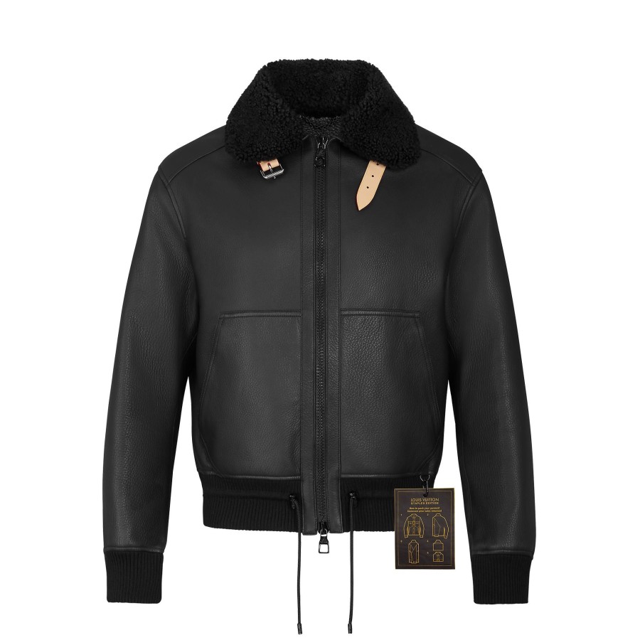 Men Louis Vuitton Coats And Outerwear | Leather Aviator