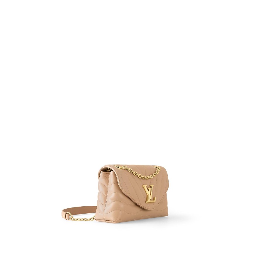 Women Louis Vuitton Leather Bags | New Wave Chain Bag Mm Noisette