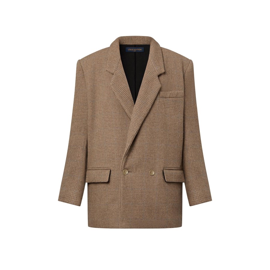 Women Louis Vuitton Coats And Jackets | Double-Breasted Prince Of Wales Blazer