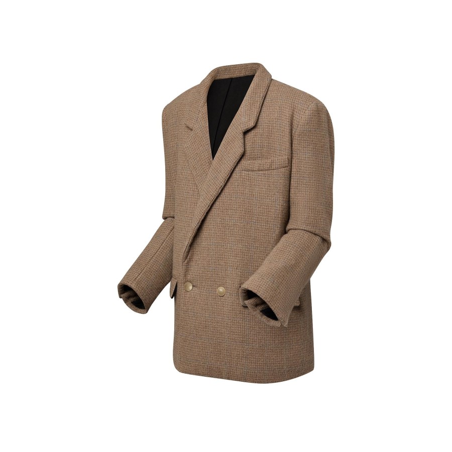 Women Louis Vuitton Coats And Jackets | Double-Breasted Prince Of Wales Blazer