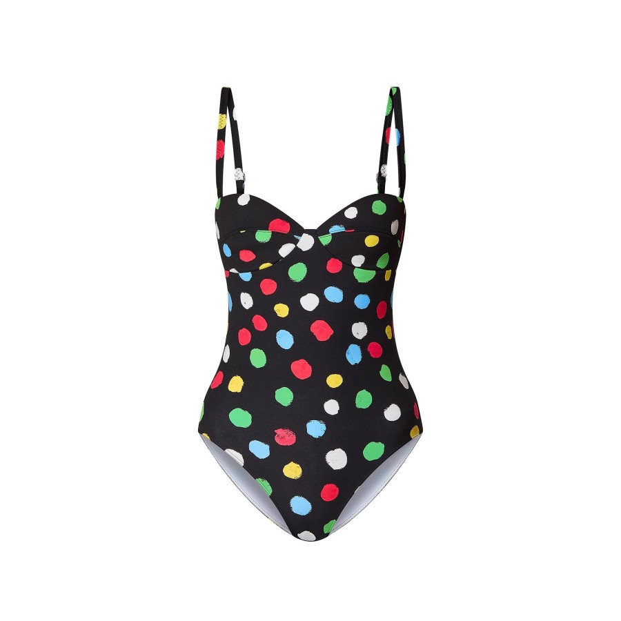 Women Louis Vuitton Swimwear | Lv X Yk Painted Dots One-Piece Swimsuit