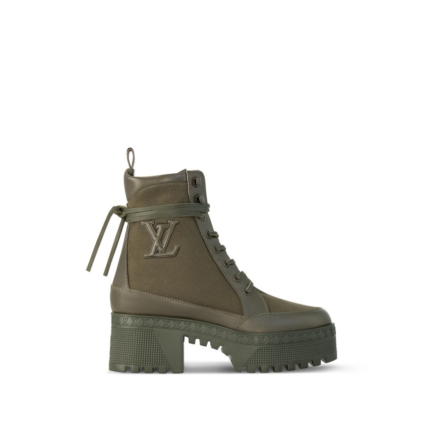 Women Louis Vuitton Boots And Booties | Laureate Platform Desert Boot Khaki