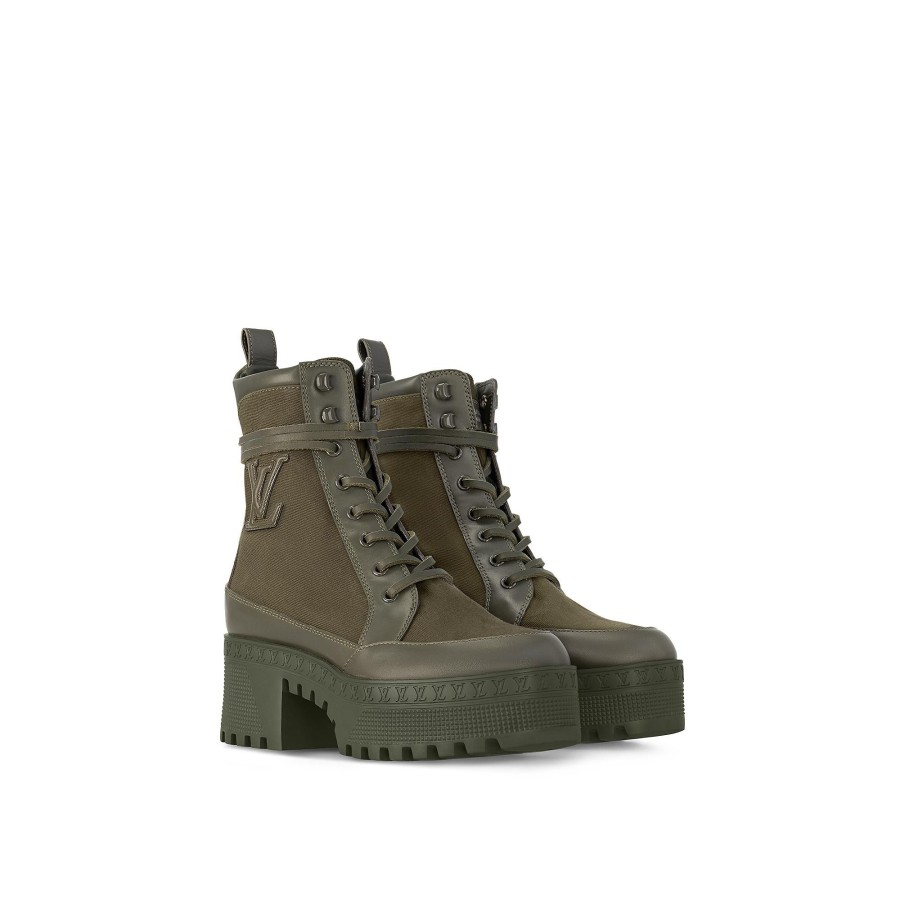 Women Louis Vuitton Boots And Booties | Laureate Platform Desert Boot Khaki