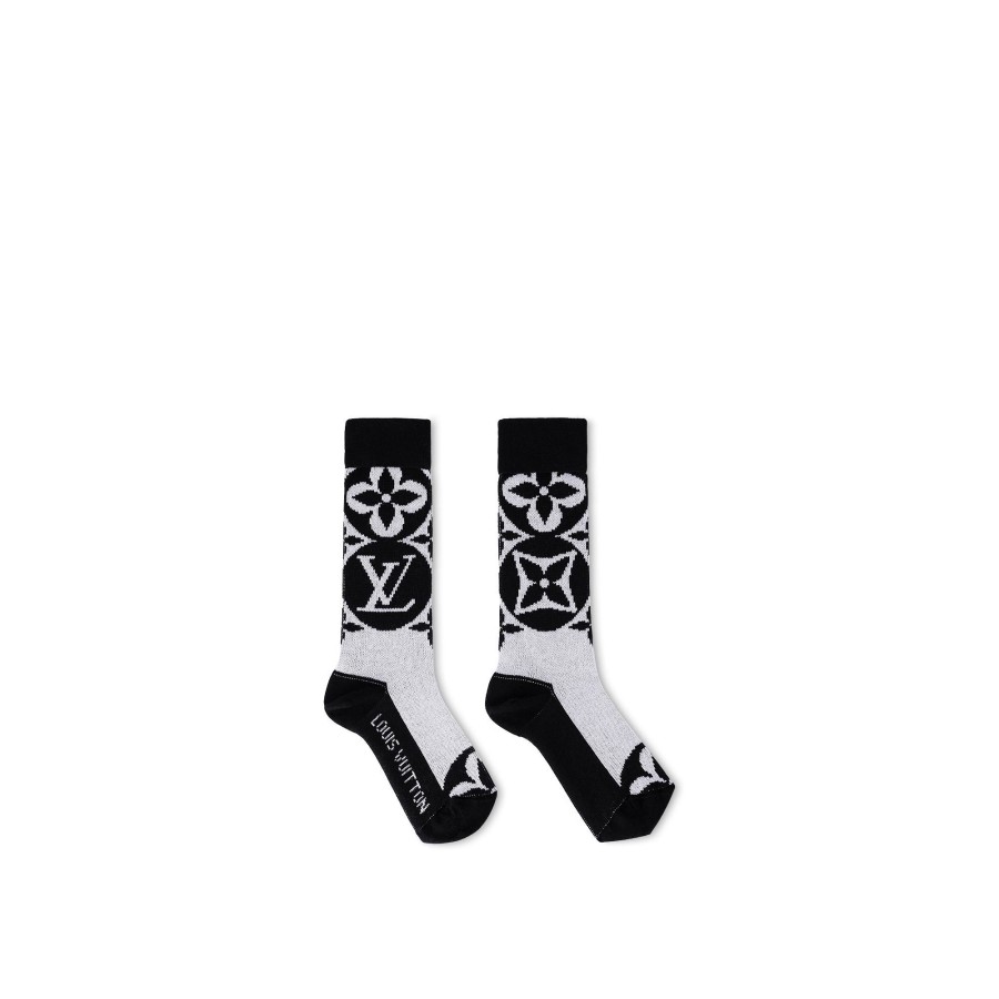 Women Louis Vuitton Home Textiles | Lv Medallion Socks Black