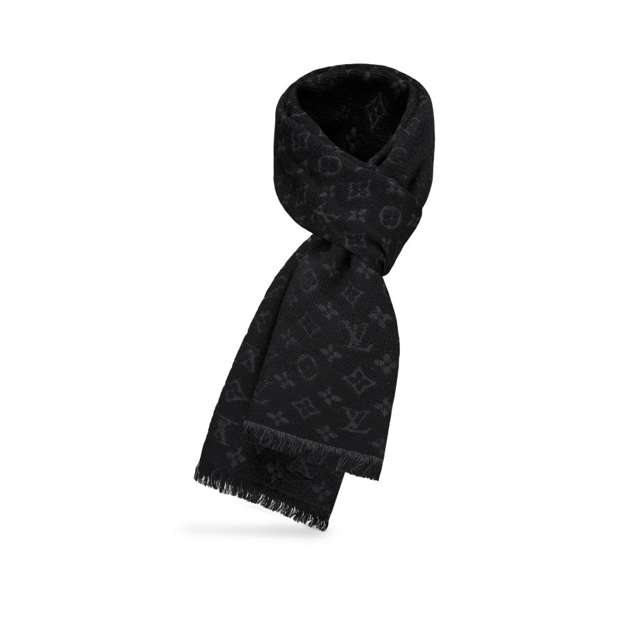 Men Louis Vuitton Scarves | Monogram Classic Scarf Black