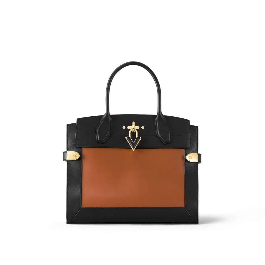 Women Louis Vuitton Totes | Steamer Mm Black Tan