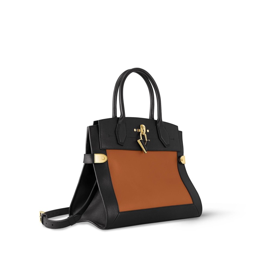 Women Louis Vuitton Totes | Steamer Mm Black Tan