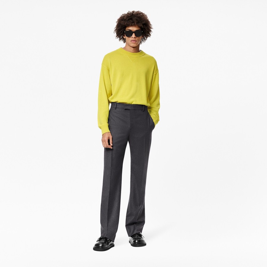 Men Louis Vuitton Knitwear And Sweatshirts | Inside Out Cashmere Crewneck Yellow