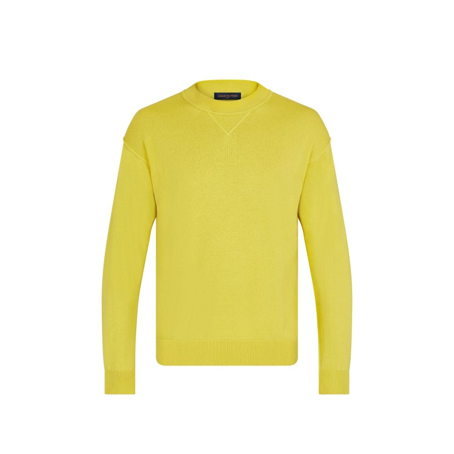 Men Louis Vuitton Knitwear And Sweatshirts | Inside Out Cashmere Crewneck Yellow