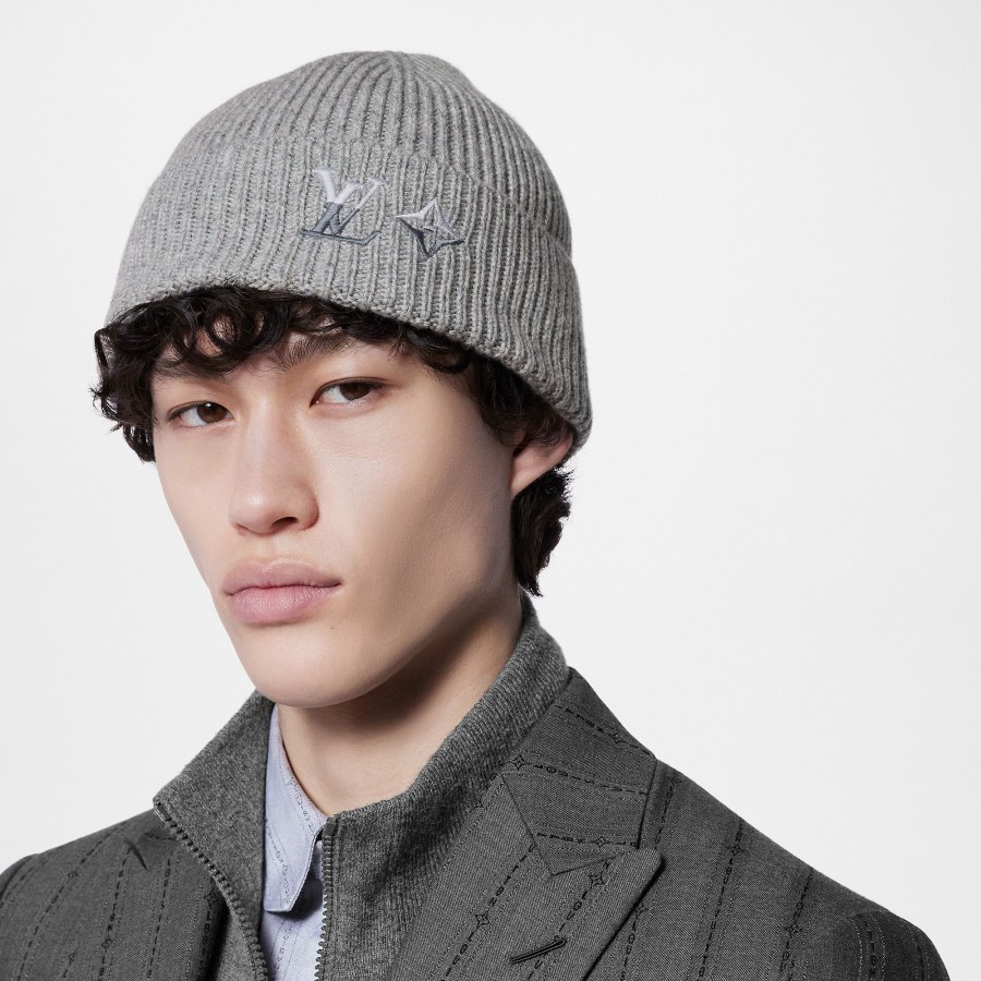 Men Louis Vuitton Hats And Gloves | Lv Dual Beanie Light Grey