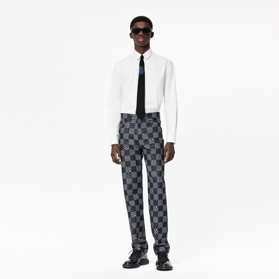 Men Louis Vuitton Pants | Distorted Damier Denim Pants