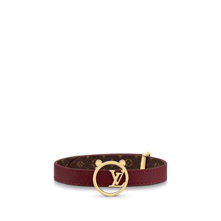 Women Louis Vuitton Bracelets | Lv Eclipse Leather Bracelet Burgundy