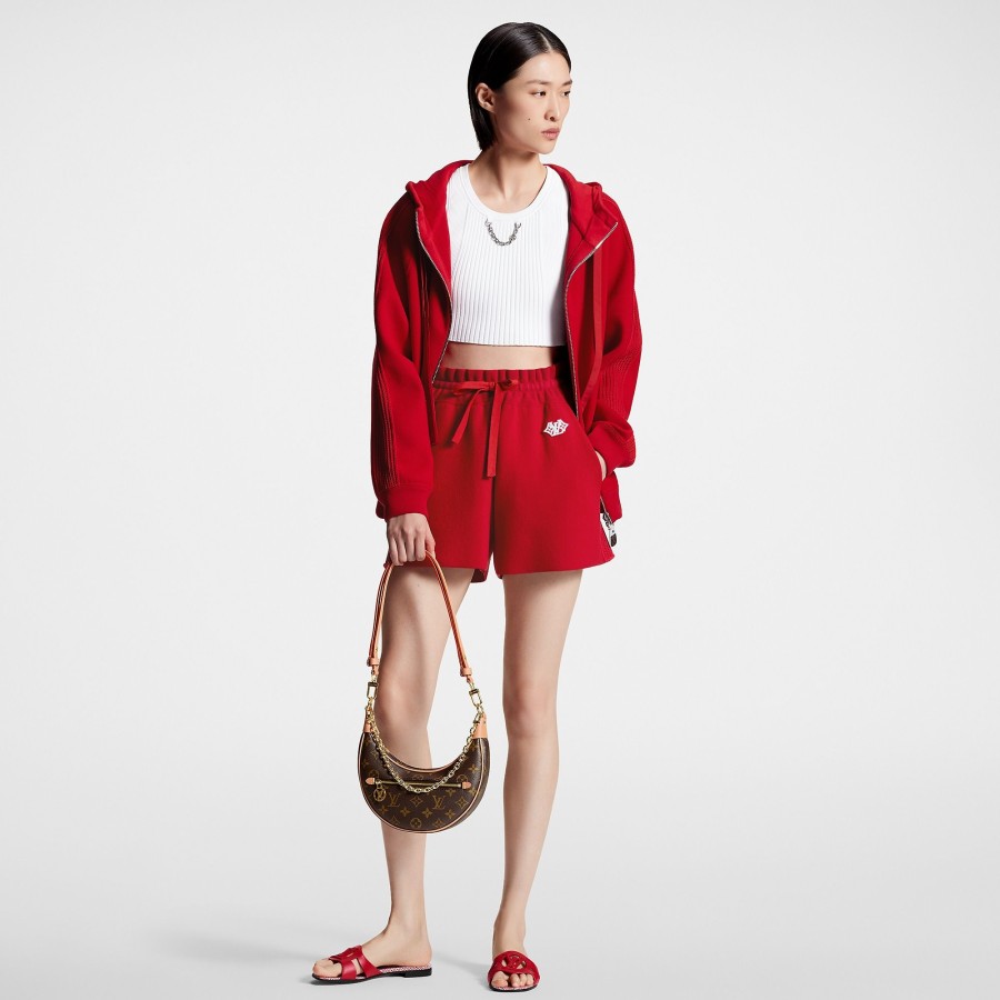 Women Louis Vuitton Skirts And Shorts | Mesh Accent Mini Shorts Rio Red