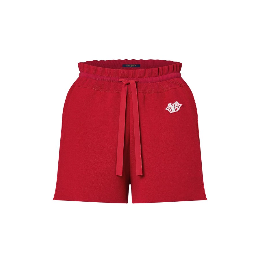 Women Louis Vuitton Skirts And Shorts | Mesh Accent Mini Shorts Rio Red